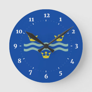 Drapeau de Cambridgeshire Carré Horloge murale
