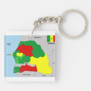 drapeau de carte de pays du Sénégal