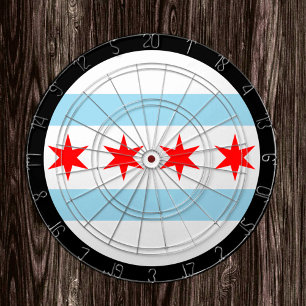 Drapeau de Chicago Cible de fléchettes & Illinois