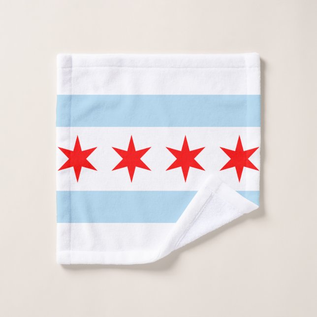 Drapeau de Chicago, Illinois linge (Gant de toilette)