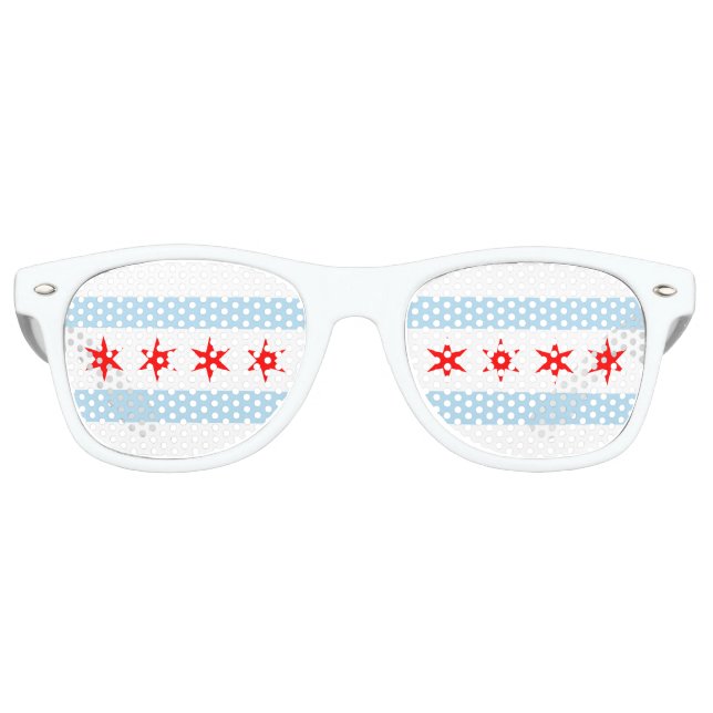 Drapeau de Chicago, Illinois Retro Lunettes de sol (Devant)