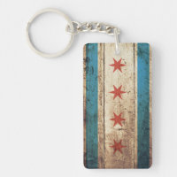 Drapeau de Chicago sur le vieux grain en bois