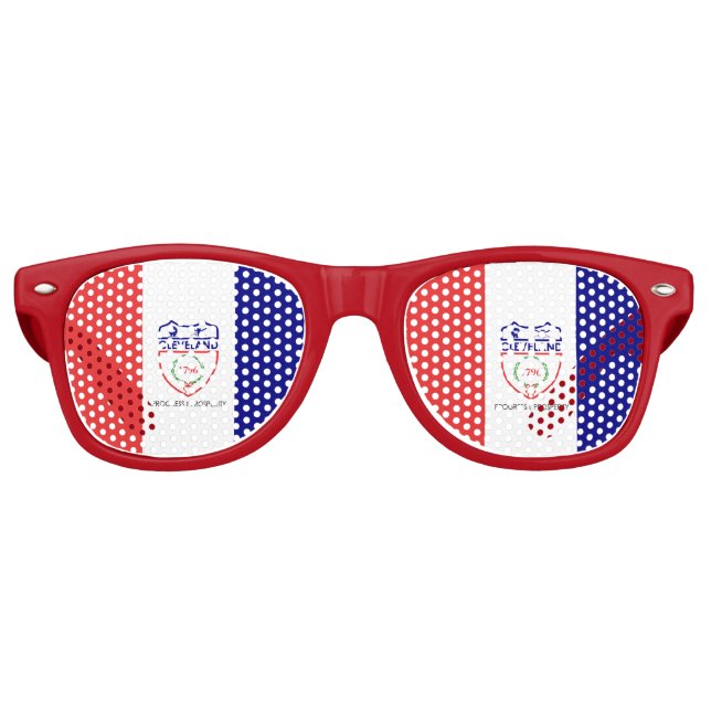 Drapeau de Cleveland, lunettes de soleil rétro Ohi (Devant)