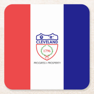 Drapeau de Cleveland, sous-verre en papier carré d
