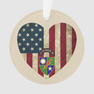 Drapeau de coeur américain du 2e bataillon 75e Ra