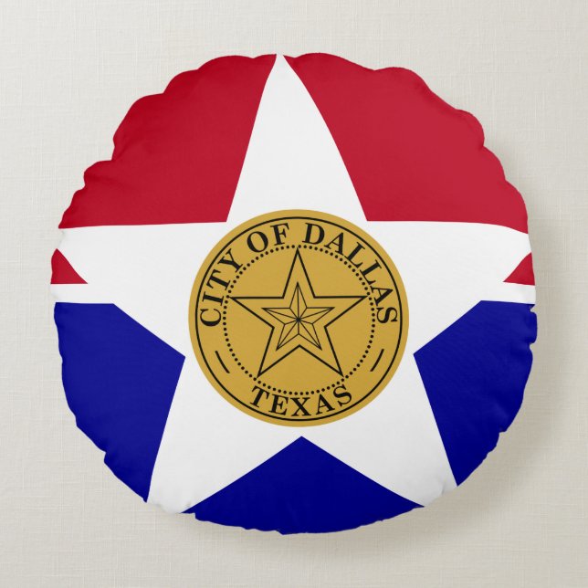 Drapeau de Dallas, Texas Coussin rond (Devant)