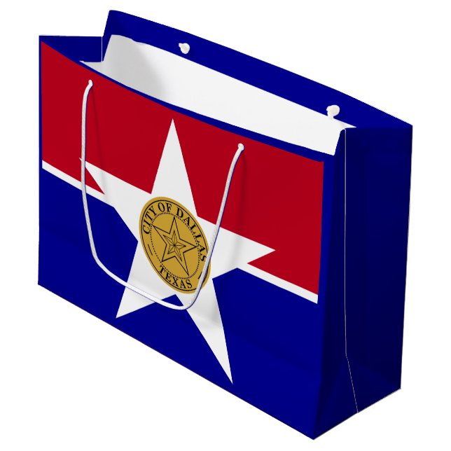 Drapeau de Dallas, Texas Grand sac cadeau (Devant Angle)