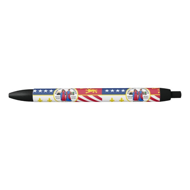 Drapeau de Detroit, Michigan Stylo noir (Devant)