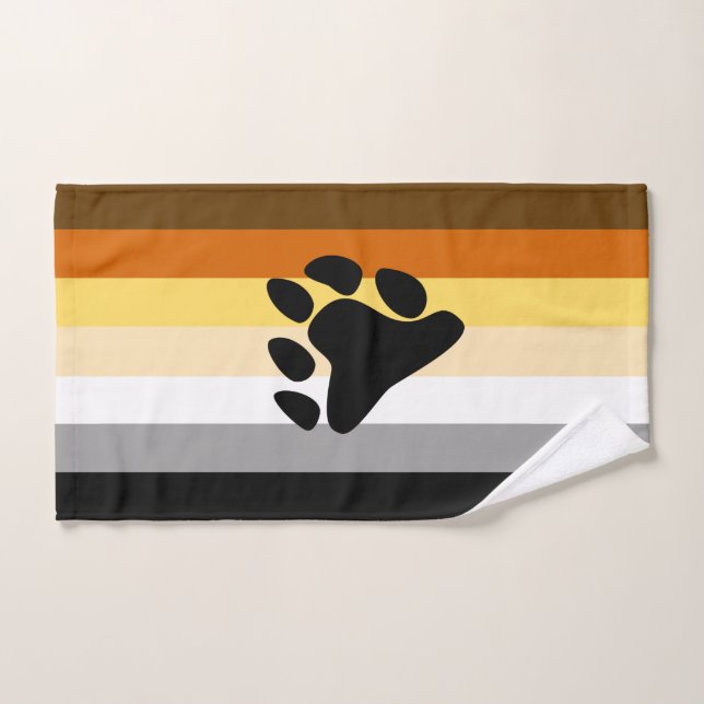 Drapeau de fierté de l'ours avec patte (Serviette à main)