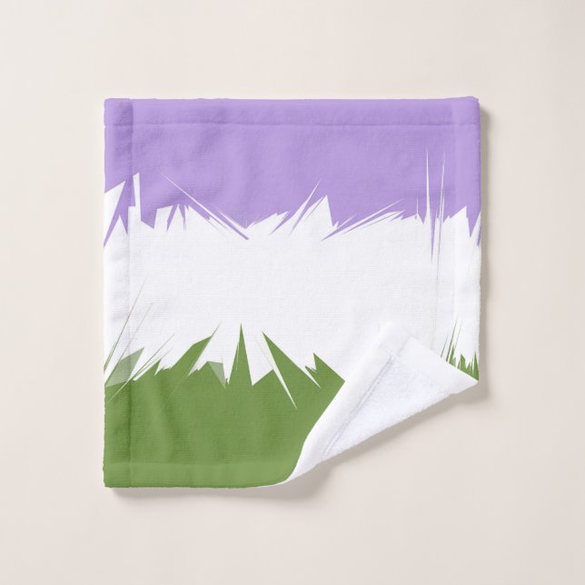 Drapeau de fierté Genderqueer abstrait ZigZag épic (Gant de toilette)