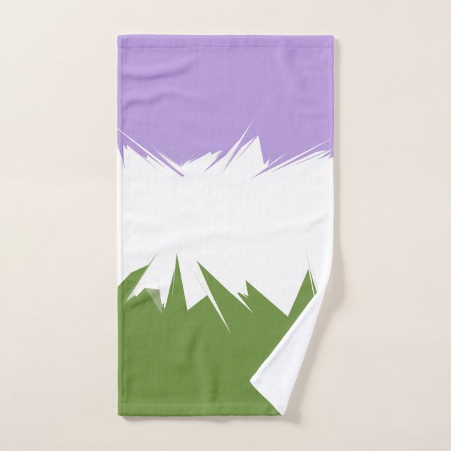 Drapeau de fierté Genderqueer abstrait ZigZag épic (Serviette à main)