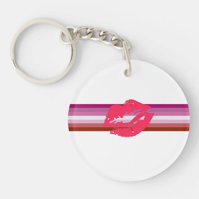Drapeau de fierté lesbienne au rouge à lèvres (Devant)