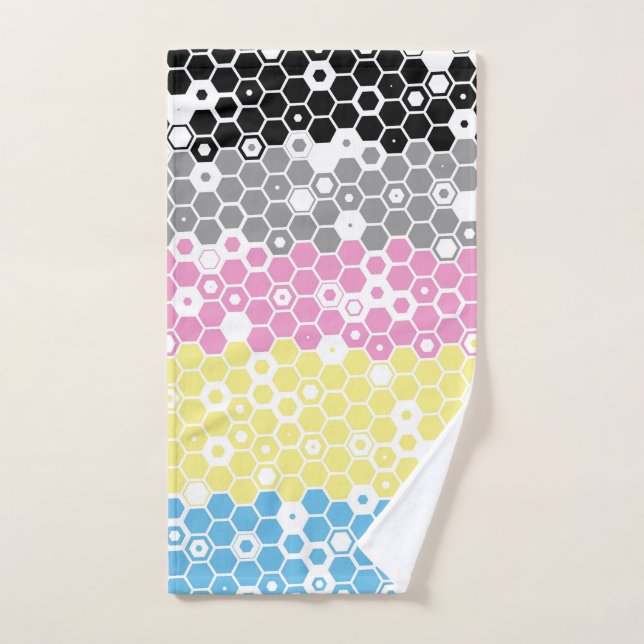 Drapeau de fierté polygender abstrait géométrique  (Serviette à main)