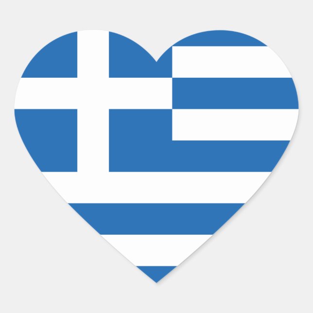 Drapeau de Grèce Sticker (Coeur) (Devant)
