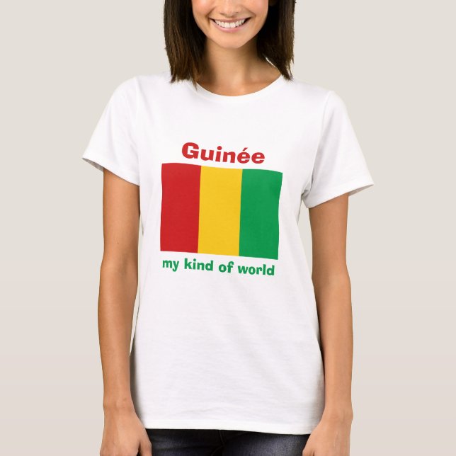 Drapeau de Guinée-Conakry + Carte + T-shirt des (Devant)