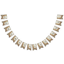 Drapeau de guirlande en or orné