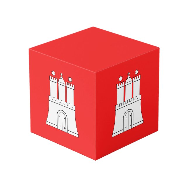 Drapeau de Hambourg Cube (Angle devant)