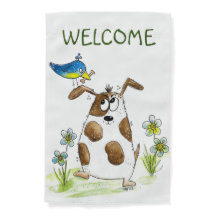 Chien tacheté avec un oiseau