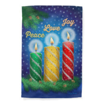 Drapeau de jardin réversible de bougies de Noël