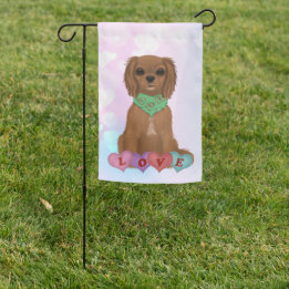 Drapeau De Jardin Ruby Cavalier King Charles Spaniel Valentine