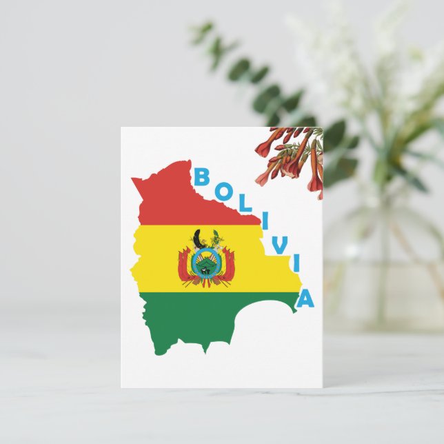 Drapeau De La Bolivie Sur La Carte Du Pays (Debout devant)