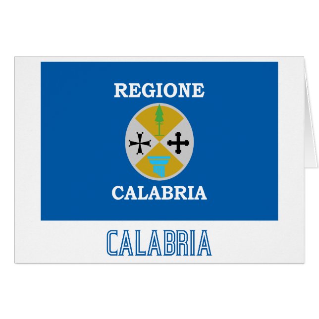 Drapeau de la Calabre avec le nom (Devant horizontal)