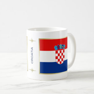 Drapeau de la Croatie + Tasse de carte