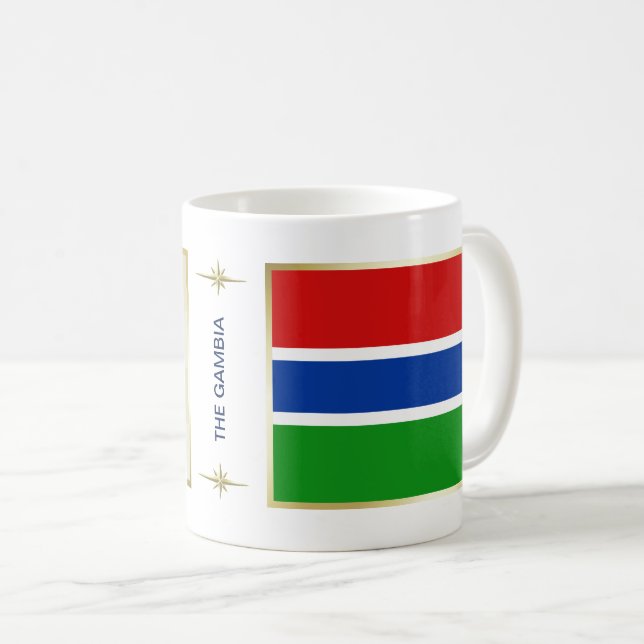Drapeau de la Gambie + Tasse de carte (Devant droit)