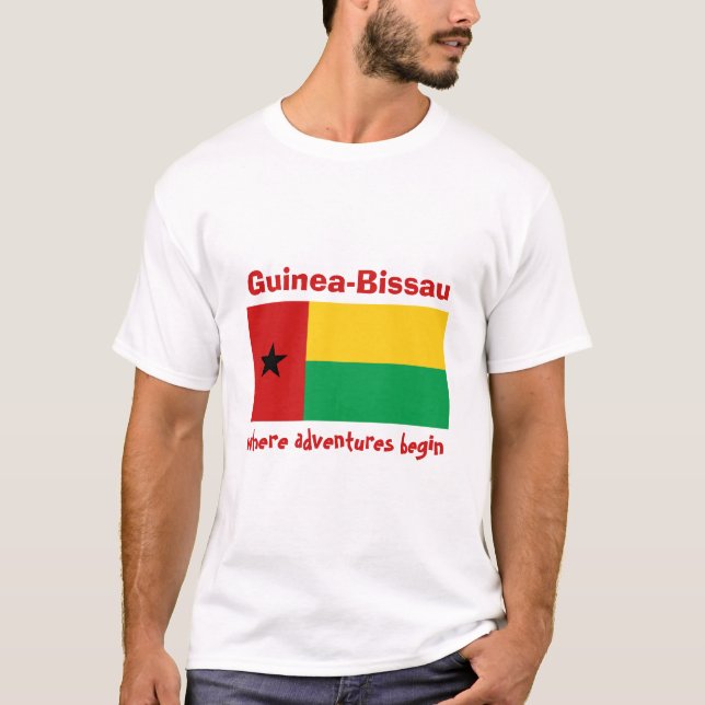 Drapeau de la Guinée-Bissau + Carte + T-shirt des (Devant)