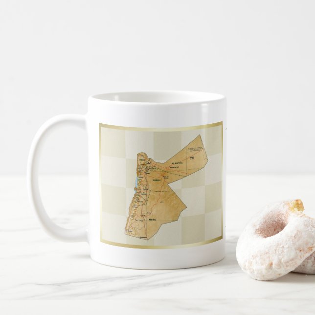 Drapeau de la Jordanie + Tasse de carte (Avec donut)