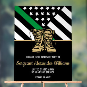 Drapeau de la ligne verte de retraite militaire Pa