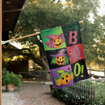Drapeau de la maison réversible Halloween Boo