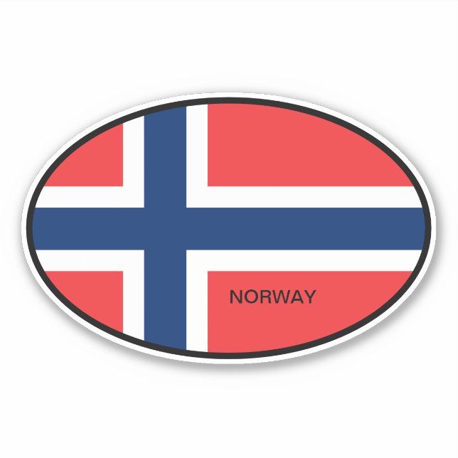 Drapeau de la Norvège ovale autocollant de voiture (Devant)