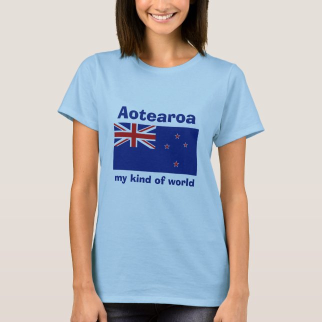 Drapeau de la Nouvelle Zélande + Carte + T-shirt (Devant)