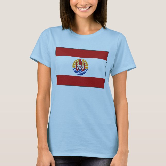 Drapeau de la Polynésie française x Carte T-shirt (Devant)