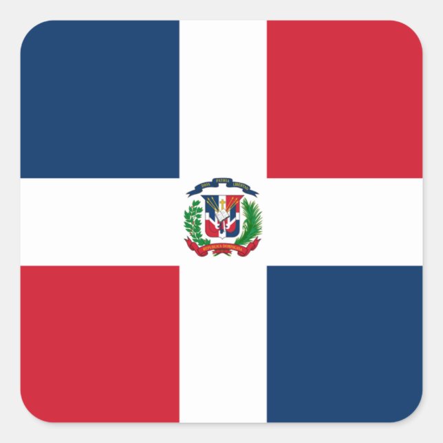Drapeau de la République Dominicaine Étiquette (Devant)