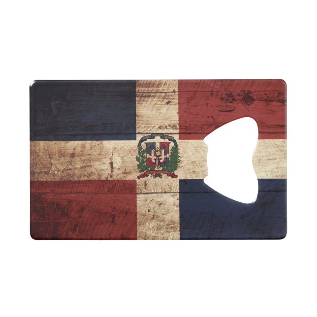 Drapeau de la République Dominicaine sur le vieux (Devant (Horizontal))
