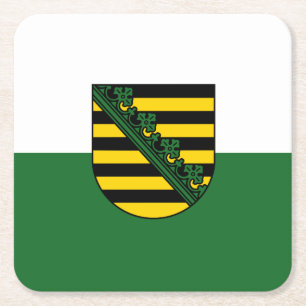 Drapeau de la Saxe Carré Dessous de verre papier
