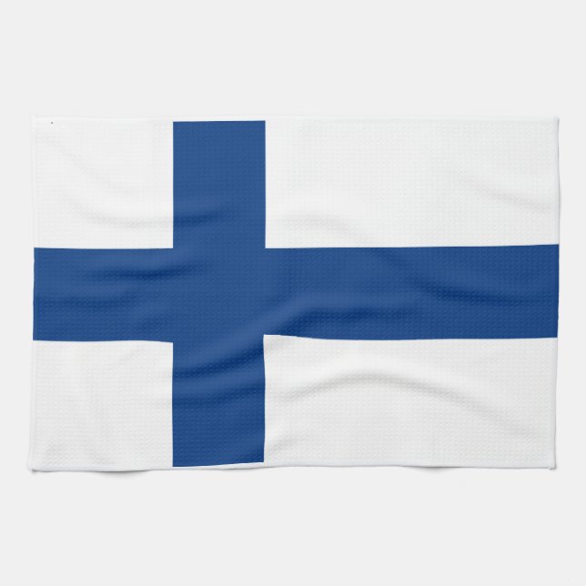 Drapeau de la serviette de cuisine finlandaise (Horizontal)