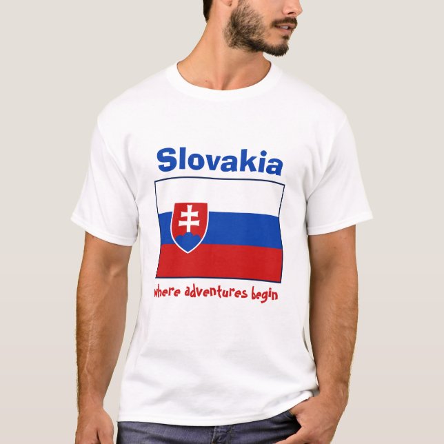 Drapeau de la Slovaquie + Carte + T-shirt des (Devant)