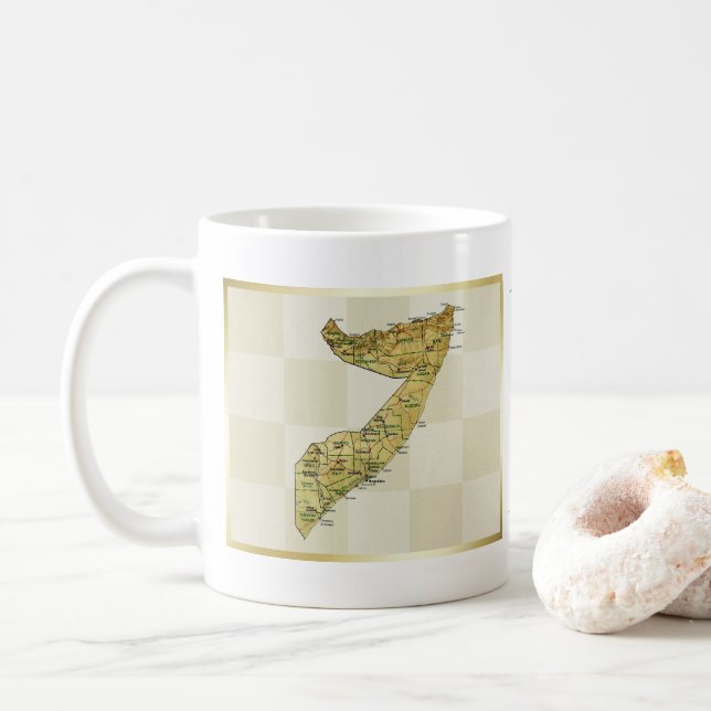 Drapeau de la Somalie + Tasse de carte (Avec donut)