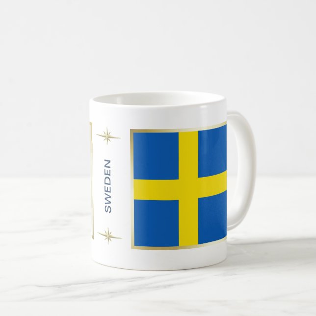 Drapeau de la Suède + Tasse de carte (Devant droit)