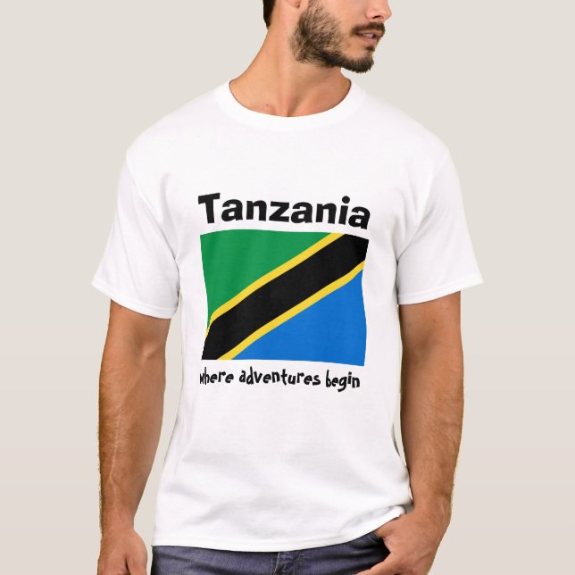 Drapeau de la Tanzanie + Carte + T-shirt des (Devant)