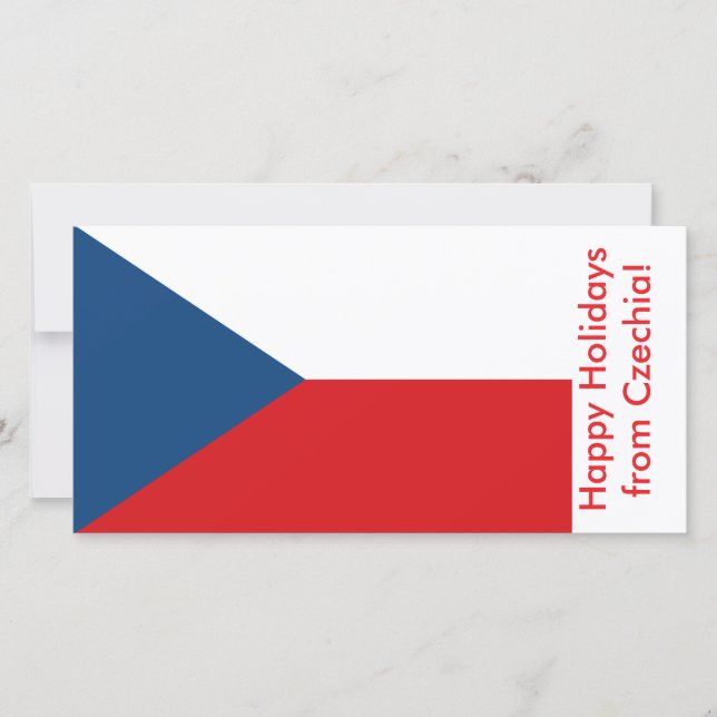 Drapeau de la Tchéquie, Carte des Joyeux Vacances  (Devant)