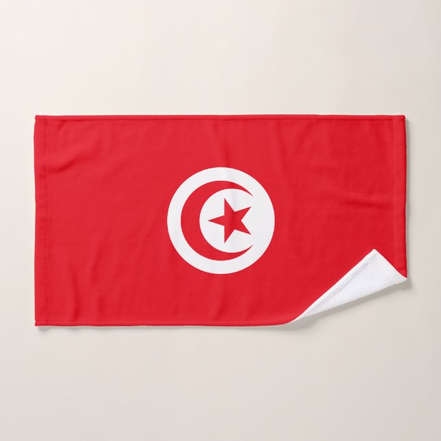 Drapeau de la Tunisie (Serviette à main)