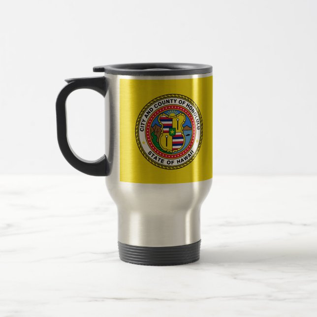 Drapeau de la ville de Honolulu, Hawaii Travel Mug (Gauche)