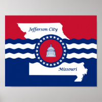 Drapeau de la ville de Jefferson, Missouri Poster