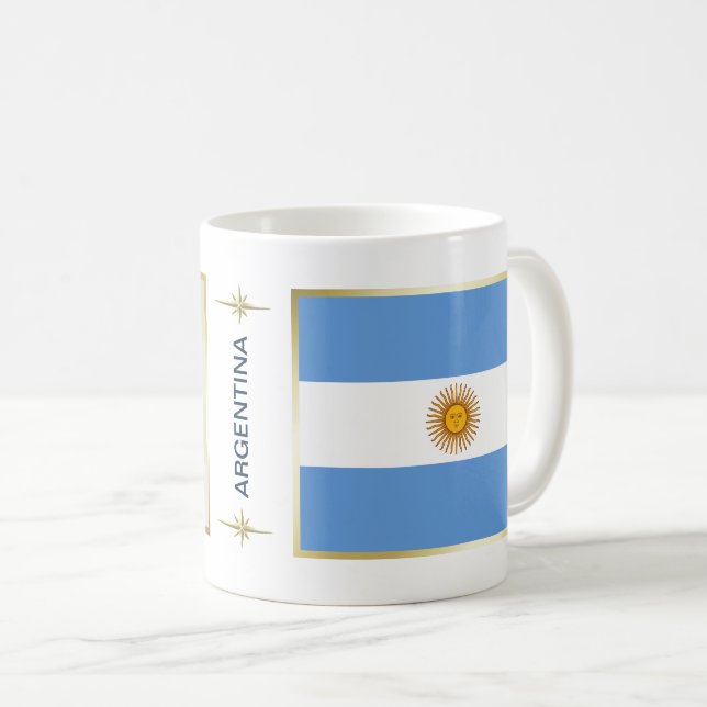 Drapeau de l'Argentine + Tasse de carte (Devant droit)