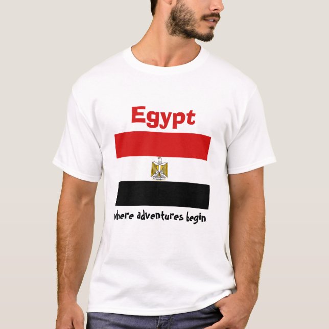 Drapeau de l'Egypte + Carte + T-shirt des textes (Devant)