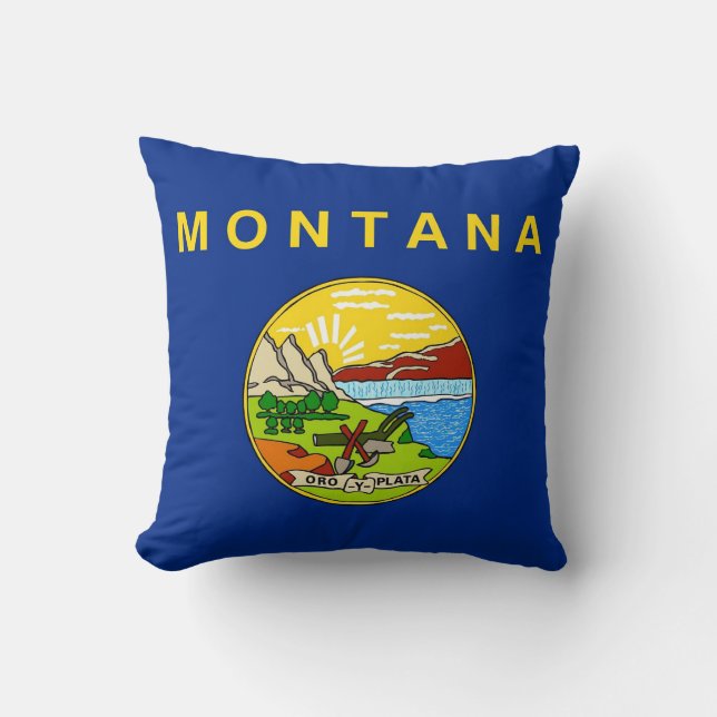 Drapeau de l'État du Montana Coussin du MoJo améri (Recto)